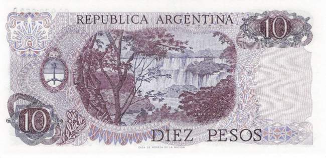 Argentinien p300 10 Pesos 1976